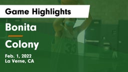 Bonita  vs Colony  Game Highlights - Feb. 1, 2022