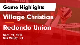 Village Christian  vs Redondo Union Game Highlights - Sept. 21, 2019