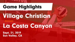 Village Christian  vs La Costa Canyon Game Highlights - Sept. 21, 2019