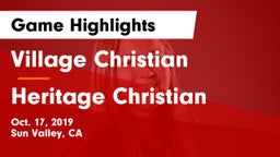 Village Christian  vs Heritage Christian   Game Highlights - Oct. 17, 2019