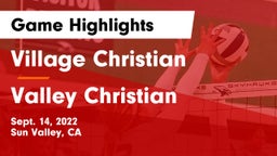 Village Christian  vs Valley Christian  Game Highlights - Sept. 14, 2022