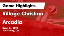 Village Christian  vs Arcadia  Game Highlights - Sept. 24, 2022