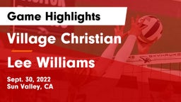 Village Christian  vs Lee Williams  Game Highlights - Sept. 30, 2022