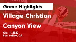 Village Christian  vs Canyon View  Game Highlights - Oct. 1, 2022
