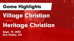 Village Christian  vs Heritage Christian   Game Highlights - Sept. 19, 2023