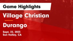 Village Christian  vs Durango Game Highlights - Sept. 22, 2023