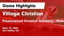 Village Christian  vs Prestonwood Christian Academy - Plano Game Highlights - Sept. 23, 2023