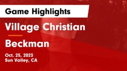 Village Christian  vs Beckman  Game Highlights - Oct. 25, 2023