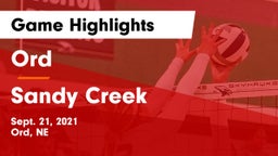Ord  vs Sandy Creek Game Highlights - Sept. 21, 2021