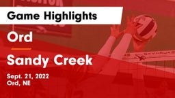 Ord  vs Sandy Creek  Game Highlights - Sept. 21, 2022