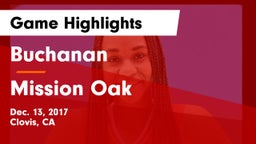 Buchanan  vs Mission Oak  Game Highlights - Dec. 13, 2017