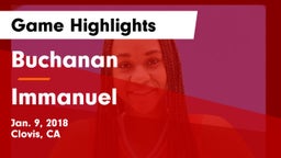 Buchanan  vs Immanuel  Game Highlights - Jan. 9, 2018