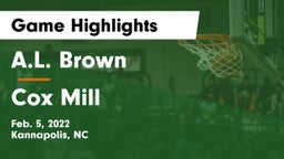 A.L. Brown  vs Cox Mill Game Highlights - Feb. 5, 2022