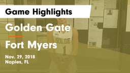 Golden Gate  vs Fort Myers  Game Highlights - Nov. 29, 2018