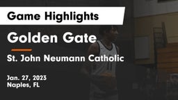 Golden Gate  vs St. John Neumann Catholic  Game Highlights - Jan. 27, 2023