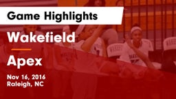 Wakefield  vs Apex  Game Highlights - Nov 16, 2016