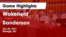 Wakefield  vs Sanderson  Game Highlights - Jan 20, 2017