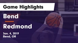 Bend  vs Redmond  Game Highlights - Jan. 4, 2019