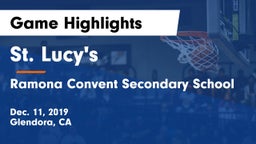 St. Lucy's  vs Ramona Convent Secondary School Game Highlights - Dec. 11, 2019
