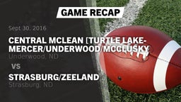 Recap: Central McLean [Turtle Lake-Mercer/Underwood/McClusky]  vs. Strasburg/Zeeland  2016