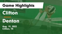 Clifton  vs Denton  Game Highlights - Aug. 19, 2022