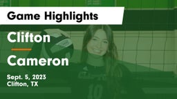 Clifton  vs Cameron  Game Highlights - Sept. 5, 2023