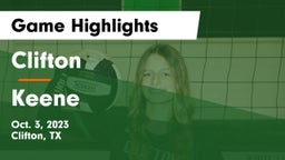 Clifton  vs Keene  Game Highlights - Oct. 3, 2023