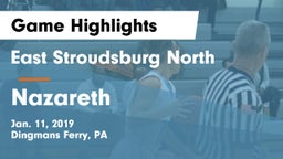 East Stroudsburg North  vs Nazareth  Game Highlights - Jan. 11, 2019