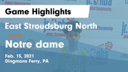 East Stroudsburg North  vs Notre dame  Game Highlights - Feb. 15, 2021
