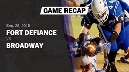 Recap: Fort Defiance  vs. Broadway  2015