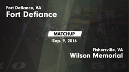 Matchup: Fort Defiance High vs. Wilson Memorial  2016