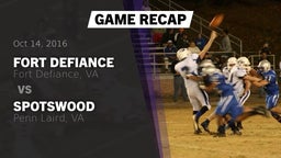 Recap: Fort Defiance  vs. Spotswood  2016