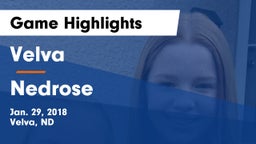 Velva  vs Nedrose Game Highlights - Jan. 29, 2018