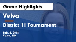Velva  vs District 11 Tournament Game Highlights - Feb. 8, 2018