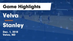 Velva  vs Stanley  Game Highlights - Dec. 1, 2018