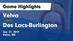 Velva  vs Des Lacs-Burlington  Game Highlights - Jan. 31, 2019