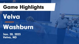 Velva  vs Washburn Game Highlights - Jan. 28, 2023