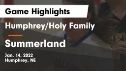 Humphrey/Holy Family  vs Summerland  Game Highlights - Jan. 14, 2022