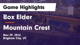 Box Elder  vs Mountain Crest  Game Highlights - Nov 29, 2016