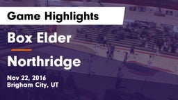 Box Elder  vs Northridge  Game Highlights - Nov 22, 2016