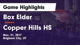 Box Elder  vs Copper Hills HS Game Highlights - Nov. 21, 2017