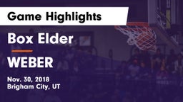 Box Elder  vs WEBER  Game Highlights - Nov. 30, 2018