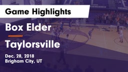 Box Elder  vs Taylorsville  Game Highlights - Dec. 28, 2018