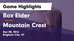 Box Elder  vs Mountain Crest  Game Highlights - Dec 08, 2016