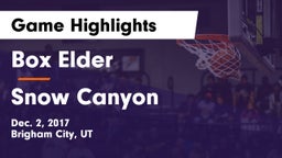 Box Elder  vs Snow Canyon  Game Highlights - Dec. 2, 2017