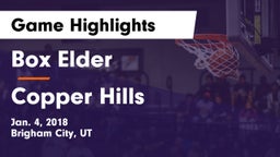 Box Elder  vs Copper Hills Game Highlights - Jan. 4, 2018