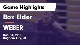 Box Elder  vs WEBER  Game Highlights - Dec. 11, 2018