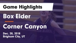 Box Elder  vs Corner Canyon  Game Highlights - Dec. 28, 2018