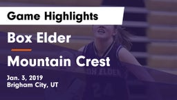 Box Elder  vs Mountain Crest  Game Highlights - Jan. 3, 2019