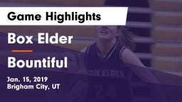 Box Elder  vs Bountiful  Game Highlights - Jan. 15, 2019